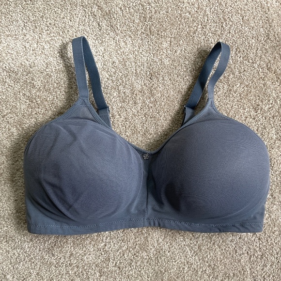 Breezies Mesh Illusions Contour Bra No Underwire 34DD Slate Blue - Picture 11 of 11